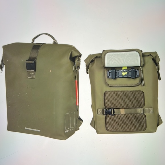 BASIL SoHo bicycle backpack NORDLICHT. 17 Liters in moss green. Backpack/Pannier - Picture 1 of 9